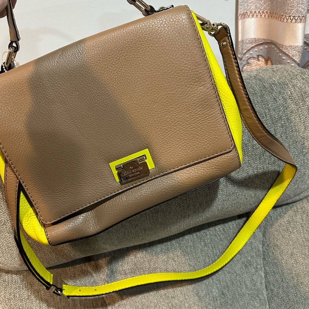 Kate-spade’s tan  and Yellow Crossbody Bag